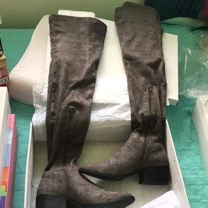 Steven Madden grey suede knee high boots